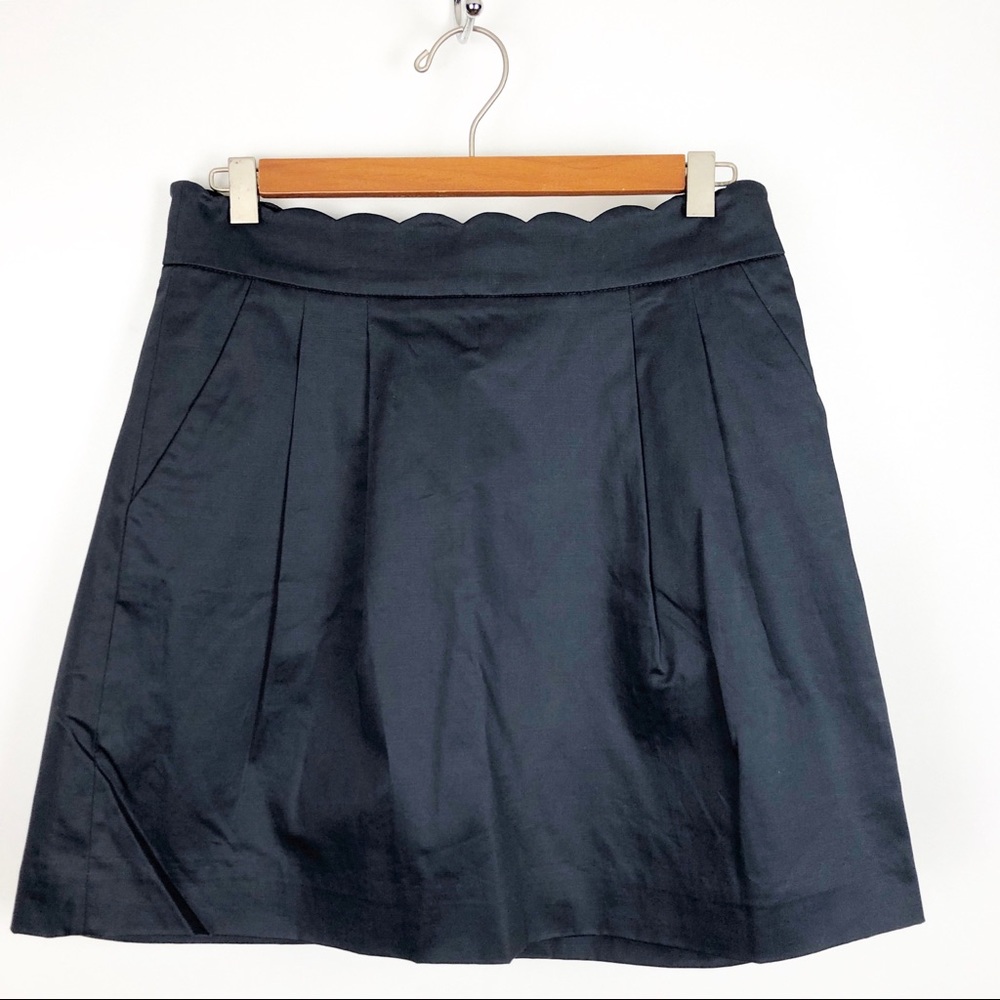J Crew Preppy Scalloped Waist Mini Skirt Size 6